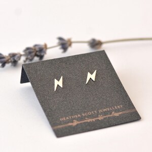 Silver lightning bolt studs | Handmade UK earrings