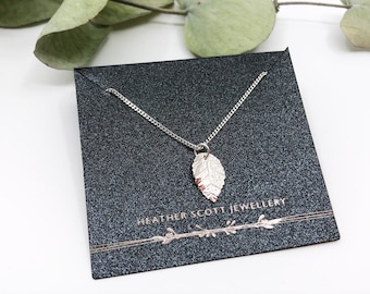 Silberblatt Halskette, Blatt Anhänger, Silber Halskette, Alltägliche Halskette, Schmuck Geschenk, inspiriert von der Natur, Blattschmuck, Geschenke für sie