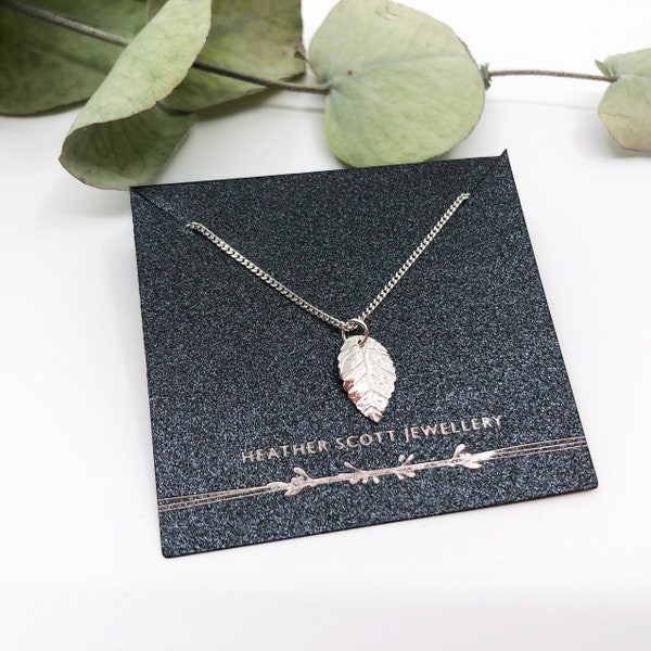 Silver leaf necklace, leaf pendant, silver necklace, everyday necklace, jewellery gift, inspired by nature, leaf jewellery, gifts for her