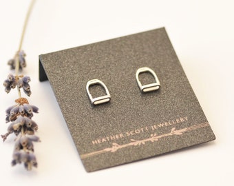 Silver stirrup earrings | Handmade silver studs