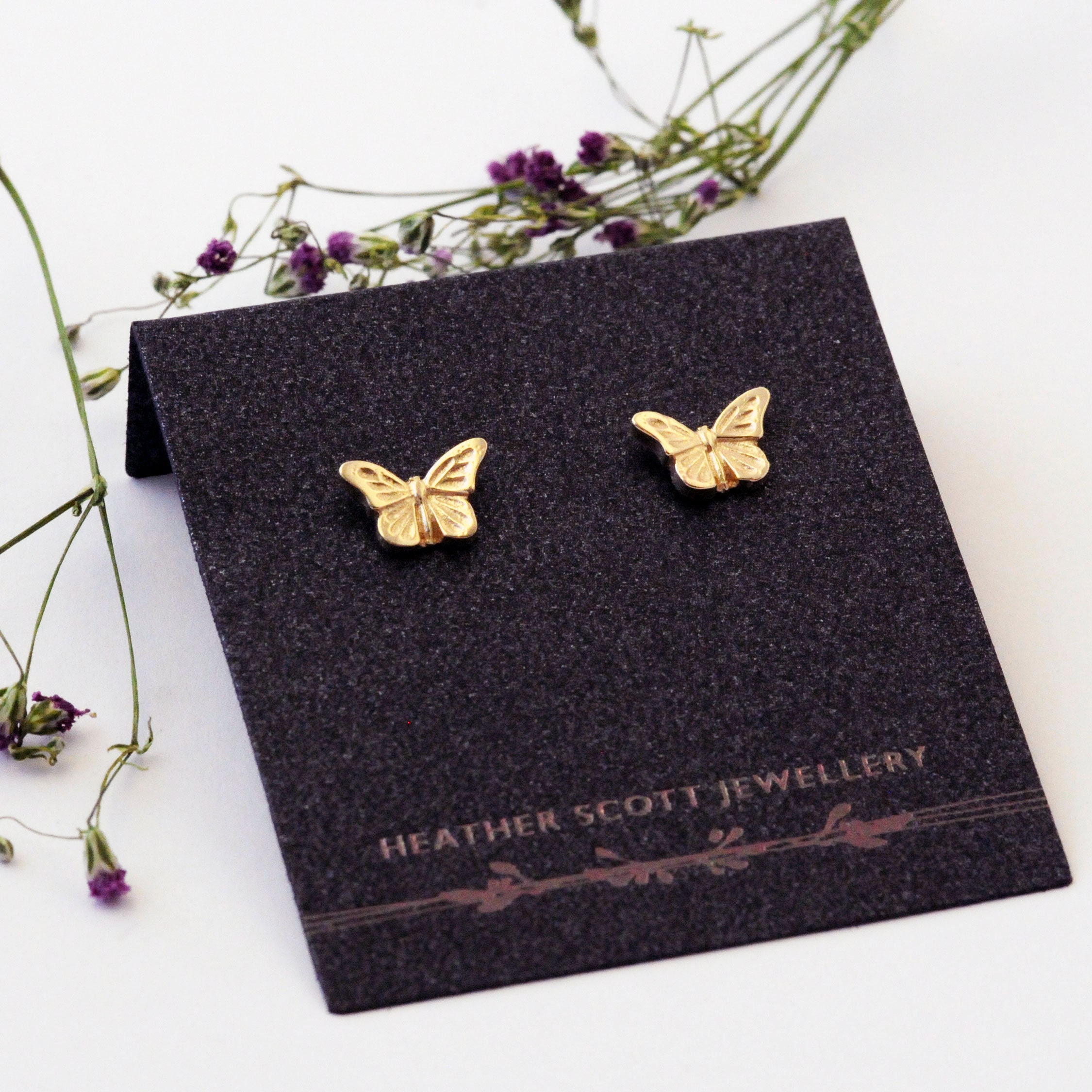9ct gold butterfly earrings deals