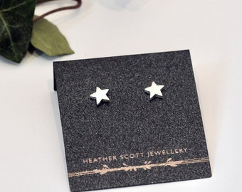 Silver star studs, star earrings, silver earrings, everyday earrings, handmade jewellery, birthday gift, silver studs, simple earrings, uk