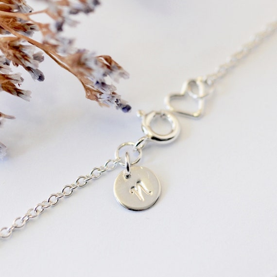 CUORE IN ARGENTO SPEDIZIONE GRATUITA SOLO IN UK CON CATENINA PER OCCHIALI OCCHIALI HOLDER.UK HANDCRAFTED