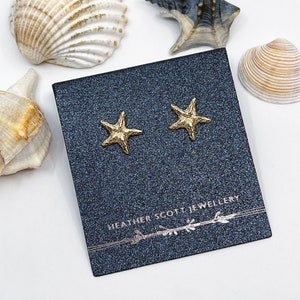 Gold starfish earrings | UK handmade jewellery