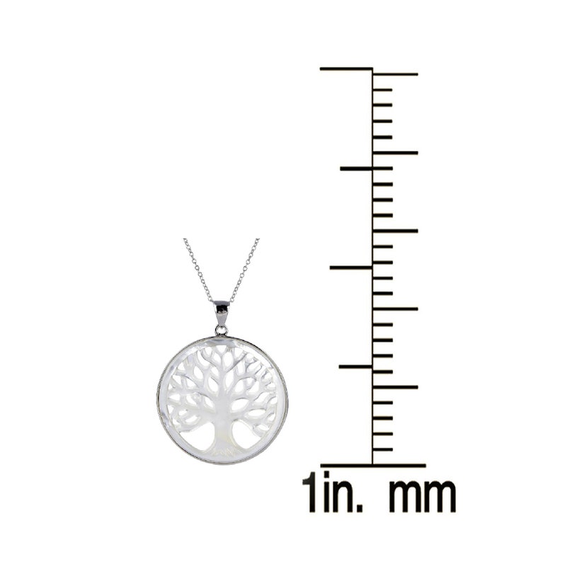 Sterling Silver with Mother of Pearl Tree of Life Pendant with 18 Chain