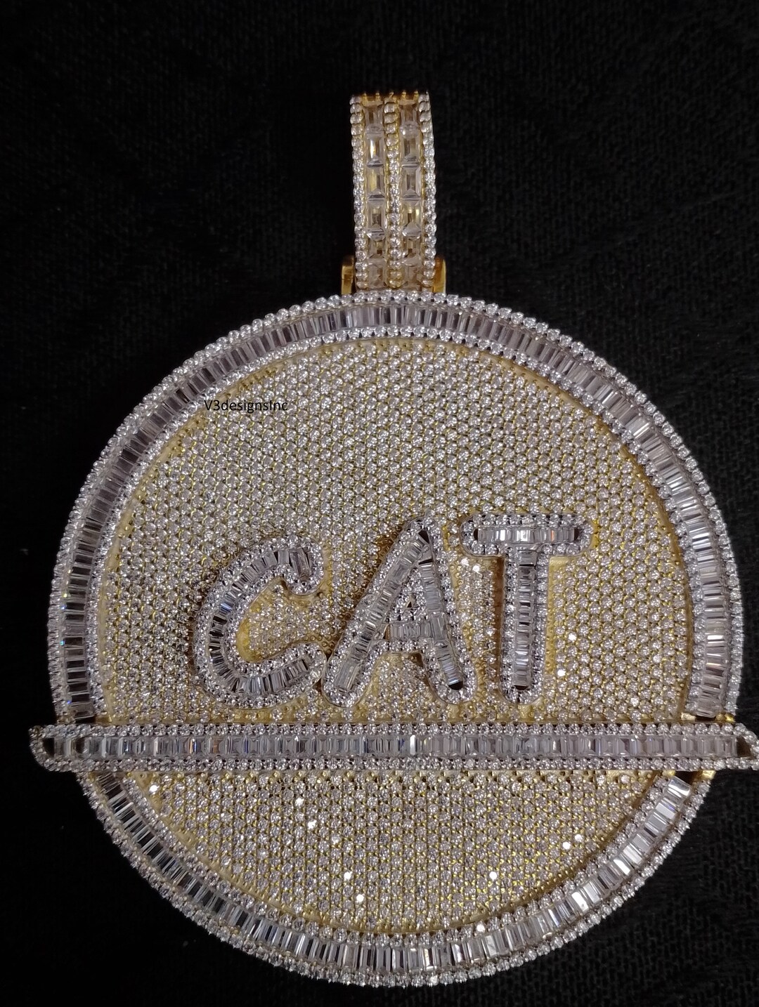 Custom Circle Name Pendant Iced Out Pendant Hip Hop Jewelry Rapper ...