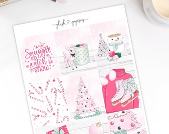 STORAGE SALE! Christmas Snuggle • Weekly Kit • Planner sticker kit for Vertical Planners • Planner stickers