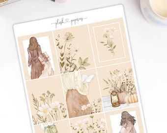 STORAGE SALE! Cozy Fall • Weekly Kit • Planner sticker kit for Vertical Planners • Planner stickers