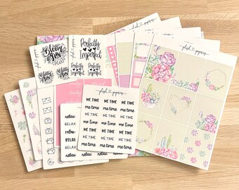 FULL KIT BUNDLE | Bloom and grow | Planner stickers, weekly sticker kit, functionals, deco