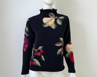 1980er Jahre Pullover / 80er Jahre Fruity Knit Sweater / S