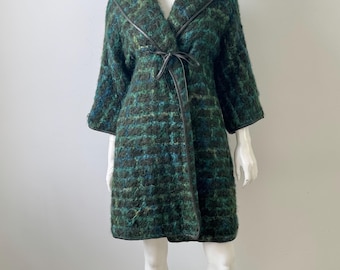 1960s Coat / 60s Bonnie Cashin Green Mohair  Jacket / OSFM