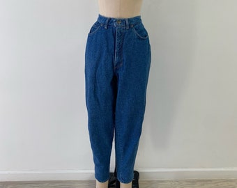 1980s Jeans / 80s Venezia Mom Jeans w Bows at Back Ankles / Large