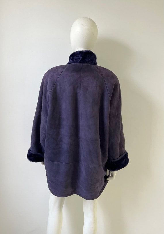 1980s Jacket / 80s Purple Shearling Sheepskin Jac… - image 5