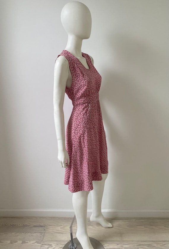 Vintage 1940s Dress / 40s Pink Floral Day Dress /… - image 3
