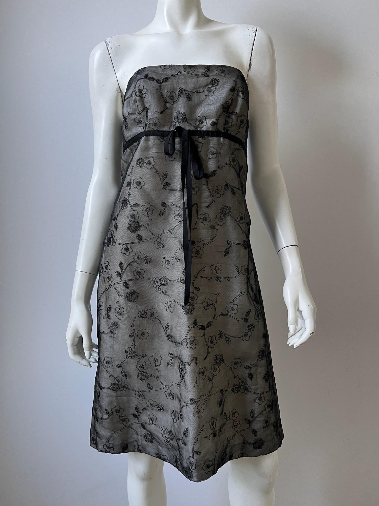90s dinner dress Vintage 1990s Beaded Silk Evening Gown With Slit, M main image 1
