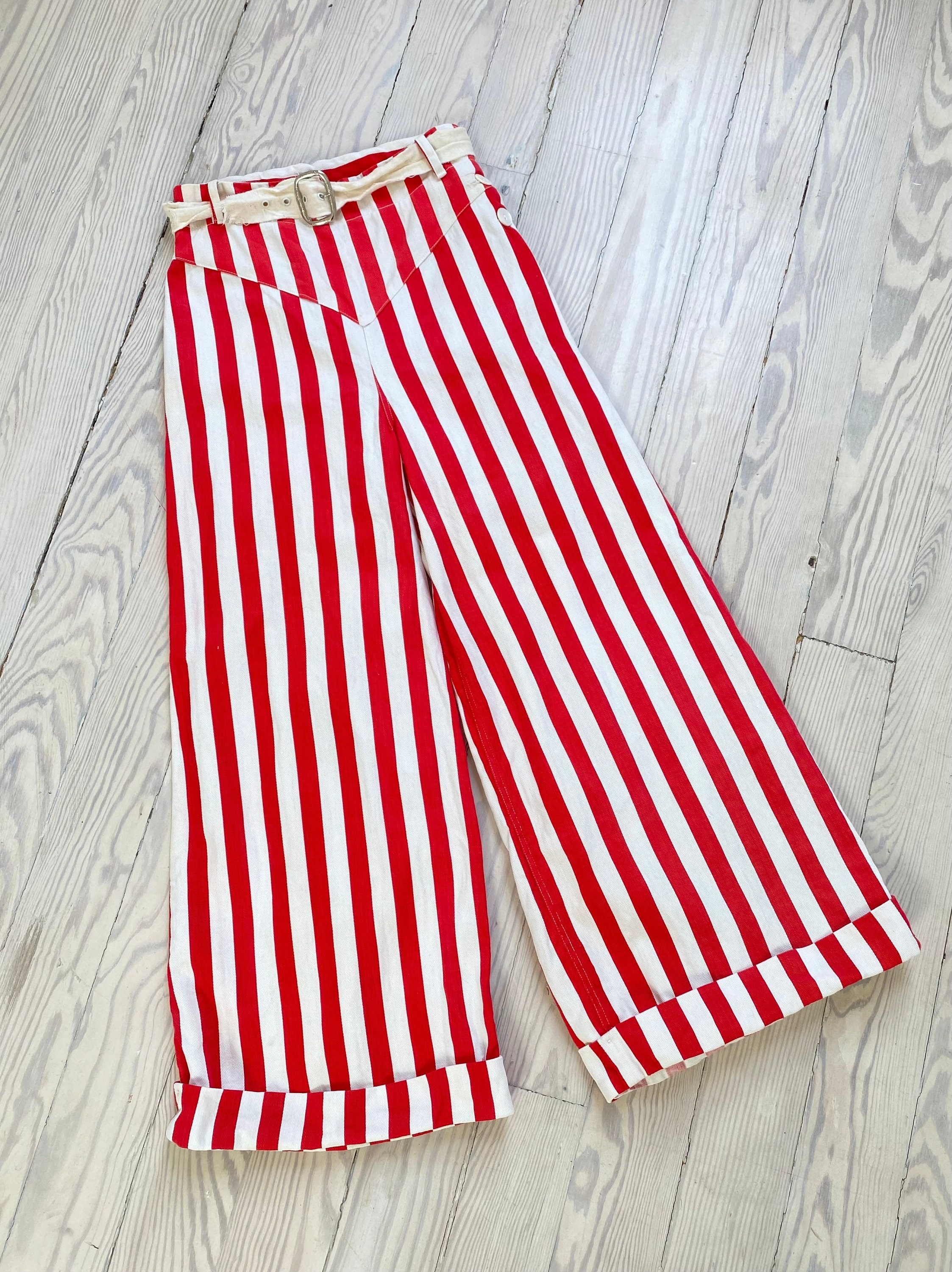 Buy Red and White Stripe Pants Online In India  Etsy India