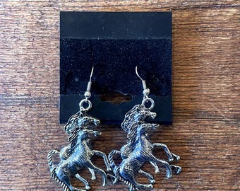 Vintage 80s Horse Dangle Earrings