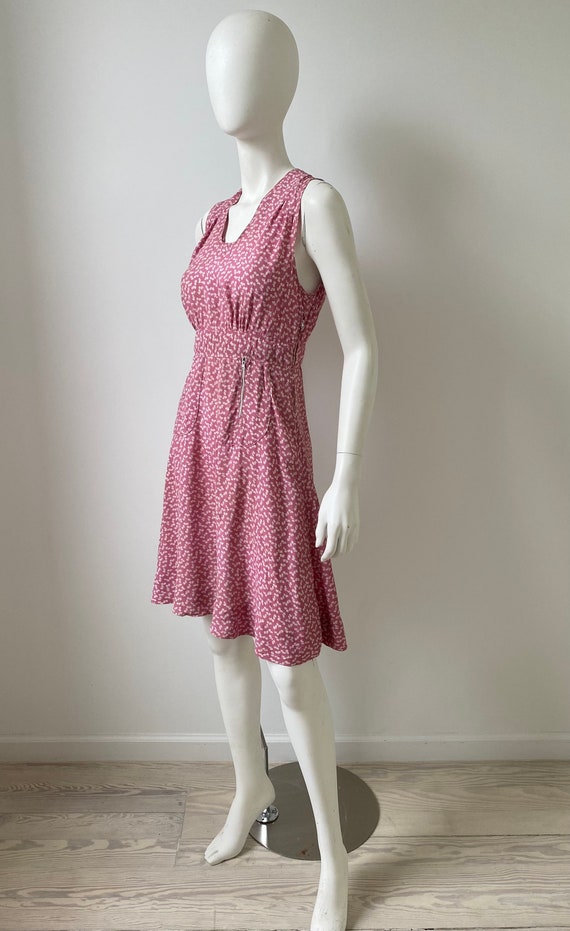 Vintage 1940s Dress / 40s Pink Floral Day Dress /… - image 4