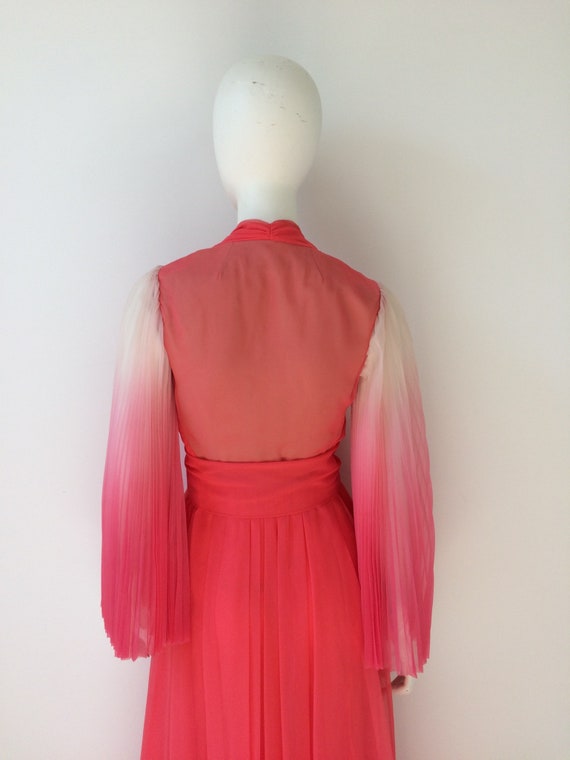 1970s Dress / 70s Pink Ombré Chiffon Gown by Adol… - image 6