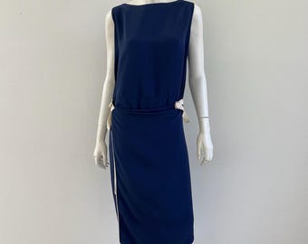 Vintage 1980s Jean Paul Gaultier Navy Belt Dress