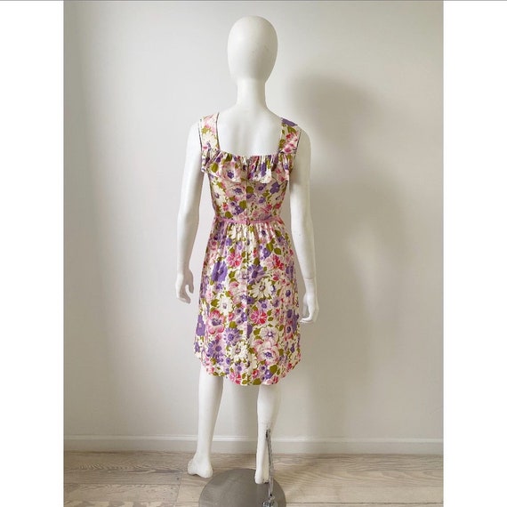 Vintage 1950s Dress / 60s Floral Cotton Dress / S… - image 5