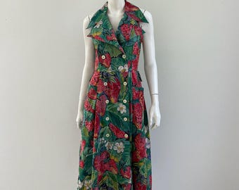 Vintage 80s Strawberry Print Dress