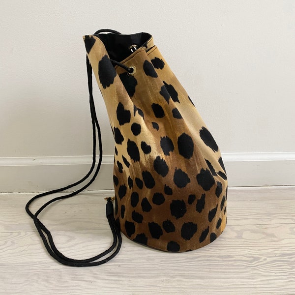 Vintage 1970s Purse / 70s Leonard Paris Leopard Tote Bag