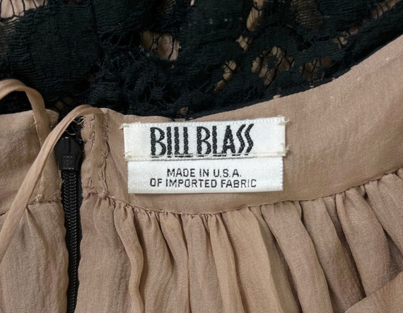 1970s Dress / 80s Bill Blass Backless Black Lace … - image 9