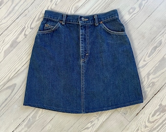 1970s Skirt / 80s Lee Denim Skirt / Small