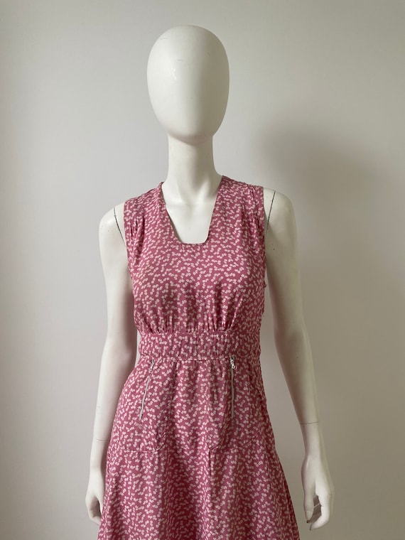 Vintage 1940s Dress / 40s Pink Floral Day Dress /… - image 2