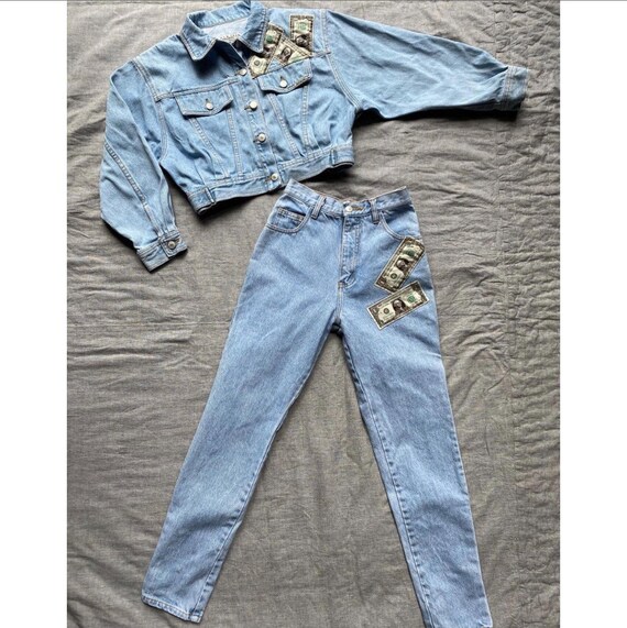 Vintage 1980s Denim Set /80s Jean Jacket and Pant
