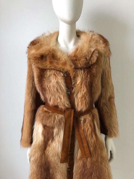 Stunning 1970s Natural Red Fox & Suede Fur Jacket