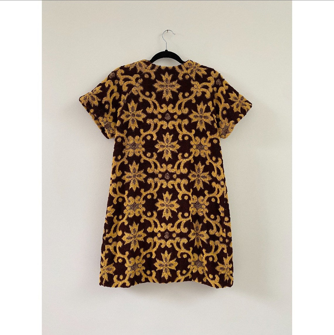 Vintage 60er Jahre Kleid / 70er Jahre Braunes und Gelbes | Etsy