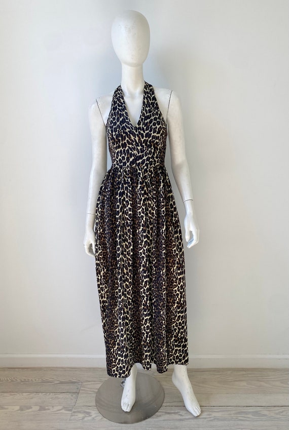 1970s Dress / 70s Cole of California Leopard Dress