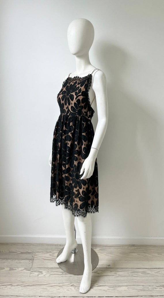 1970s Dress / 80s Bill Blass Backless Black Lace … - image 3