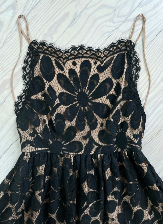 1970s Dress / 80s Bill Blass Backless Black Lace … - image 6