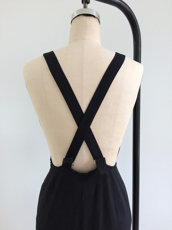 1990s Jumpsuit / 90s Yohjo Yamamoto Black Silk Ov… - image 7