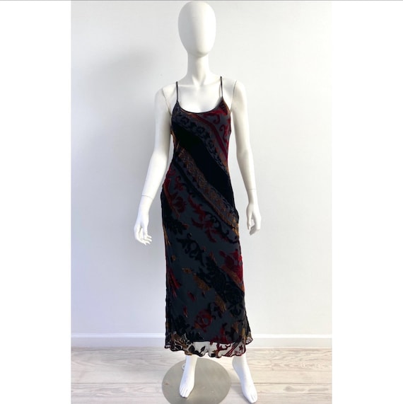 Vintage 1990s Dress / 90s Betsey Johnson Velvet Bu