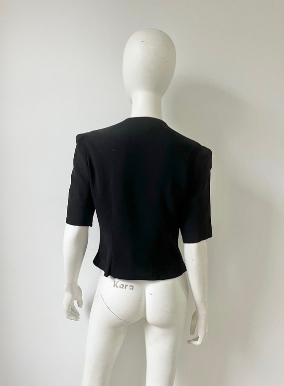 1940s Sequined Front Silk Crepe Top