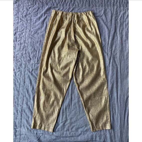 Vintage 1960s Pants / 60s Gold Metallic Lamé Cigar