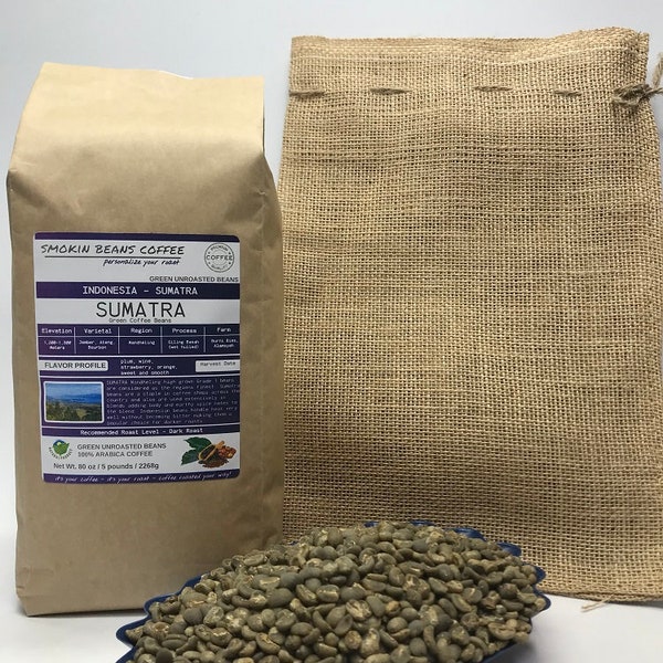 1lb/30lb - Sumatra – Specialty Grade - Premium Unroasted Green Coffee Beans - Fresh Current Crop Indonesian Coffee