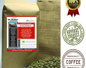 2lb/40lb - Guatemala PREMIUM SPECIALTY GREEN coffee beans hand packed in a small kraft burlap bag for the home coffee roaster connoisseur
