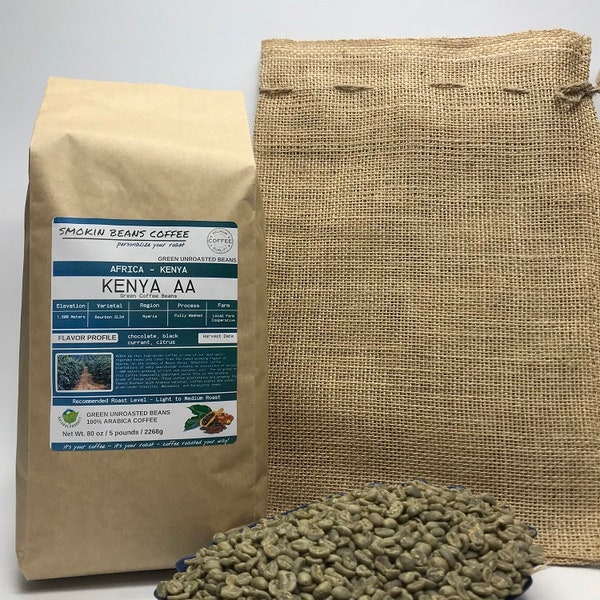 1lb/30lb - Kenya AA – Specialty Grade - Premium Unroasted Green Coffee Beans - Fresh Current Crop African Coffee