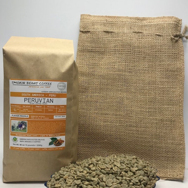 1lb/30lb - Peruvian – Specialty Grade – Premium Unroasted Green Coffee Beans - Fresh Current Crop South American Coffee