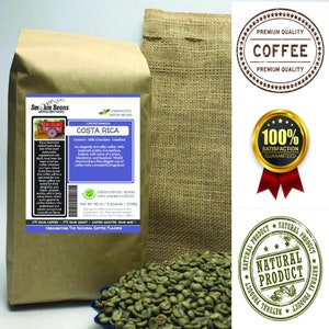 2lb/40lb - Costa Rica Tarrazu PREMIUM SPECIALTY GREEN coffee beans hand packed in a small kraft burlap bag for the home coffee roaster