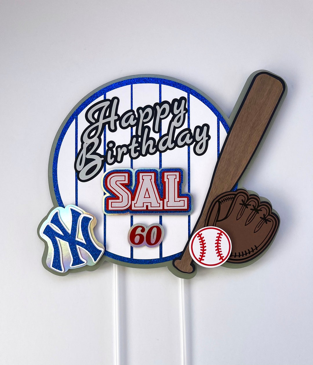 Baseball Cake Topper/ Yankees Inspired / Yankees Birthday/ Etsy