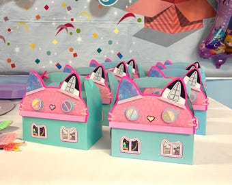 Gaby doll house inspired boxes / birthday party / party favors / cats