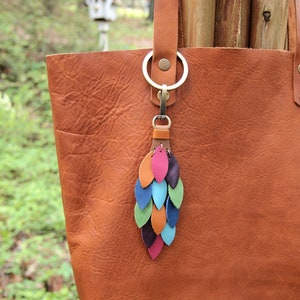 Colorful Waterfall Leather Purse Charm Tassel Handmade  Bag Charm Purse Swag Pink, Purple, Blue, Turquoise