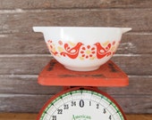 Retro Vintage Pyrex Friendship Bird Bowl with spouts handles 7 quot Orange Yellow Spring Sunshine Casserole r040119lgs