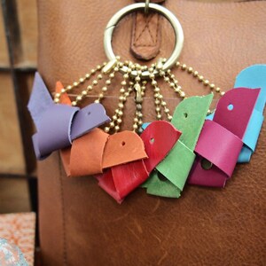 Origami Leather Bird Purse Bag Charm  Hand made   Purse Swag Turquoise Green Pink Purple Orange Lime  Red